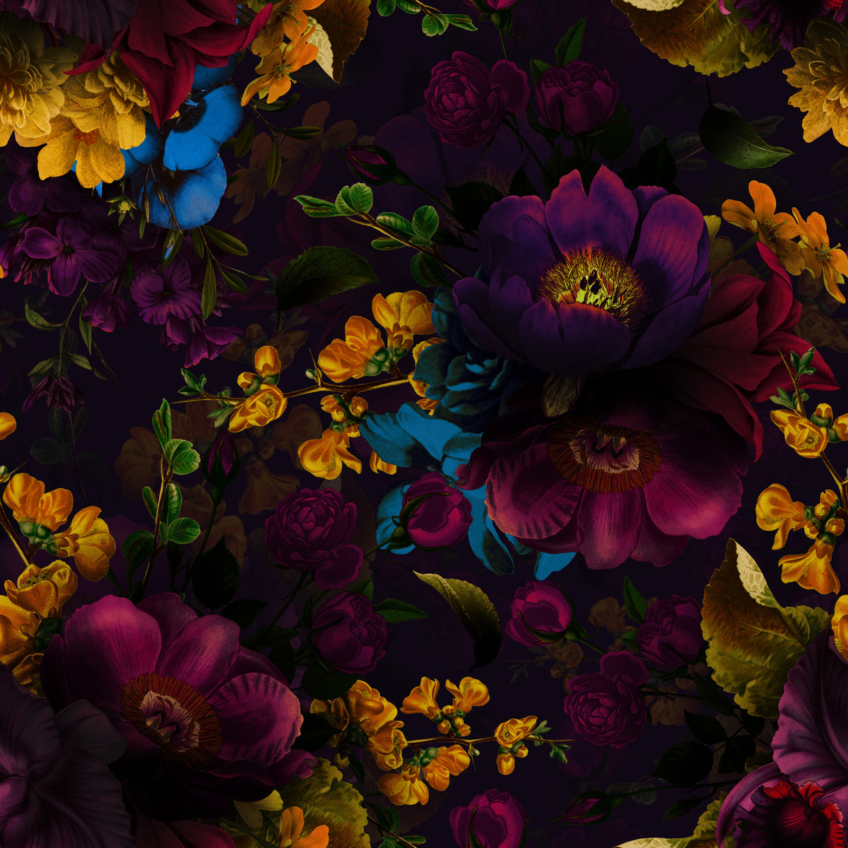 Grandmillennial Dramatic Glamour Heritage Gothic Dark Moody Florals 10 Wallpaper⁠