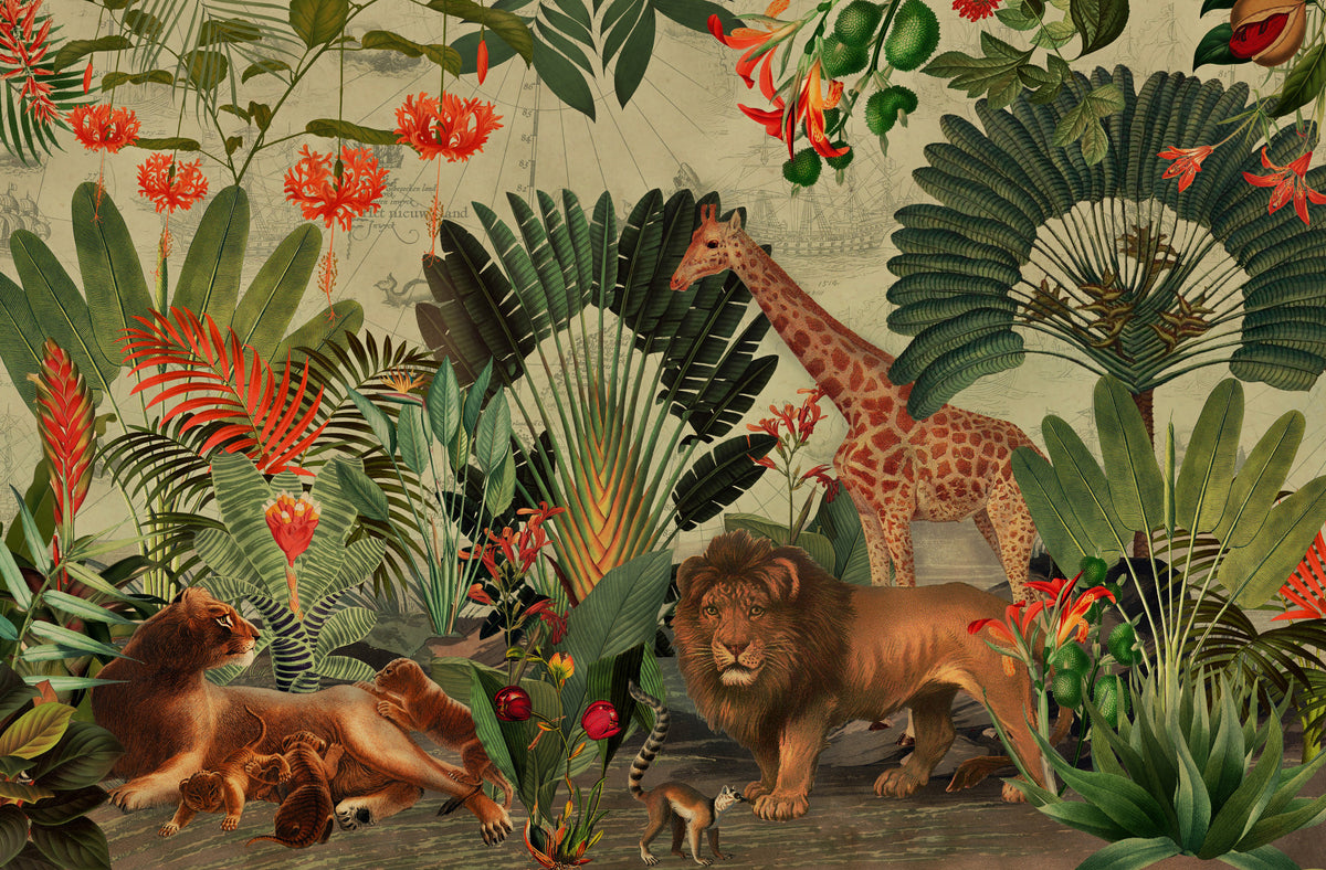 Vintage Explorer's Dream Wall Mural in your room
