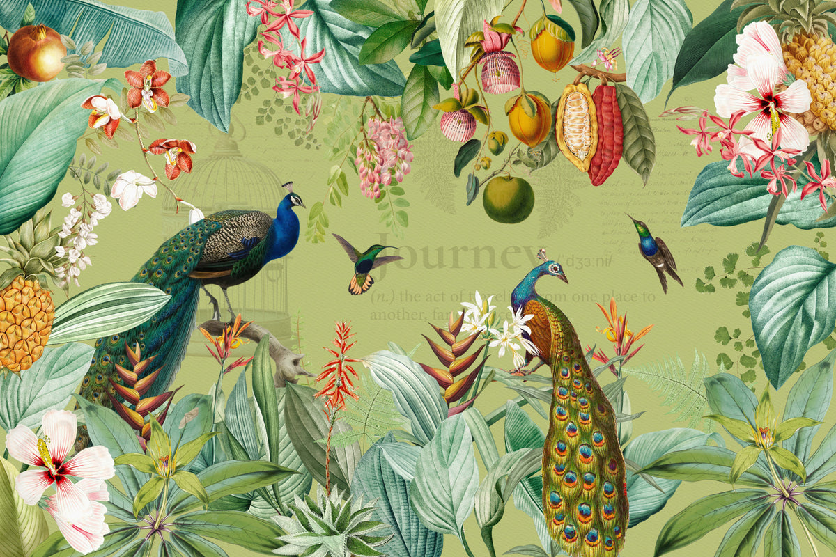 Vintage Botanical Paradise Wall Mural in your room