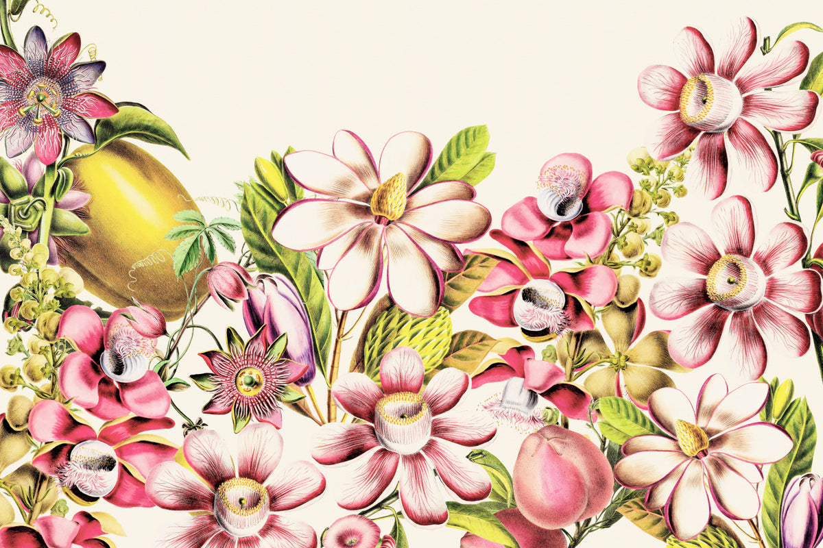 Vintage Garden Delight Wall Mural in your room — zoomed