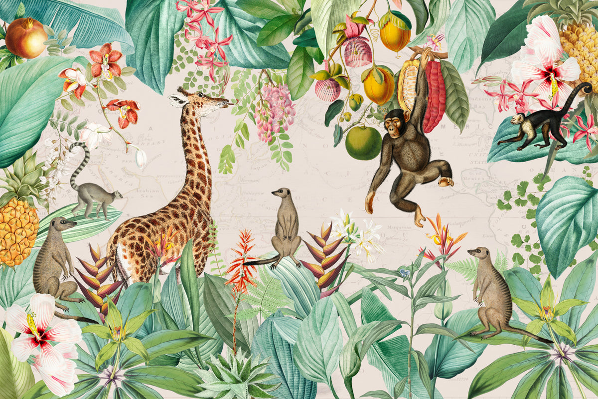 Botanical Safari Wall Mural in your room
