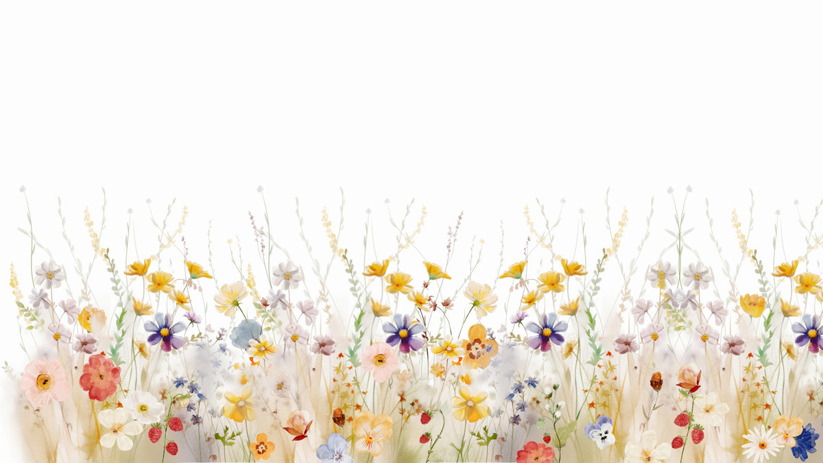 Whimsical Wildflower Meadow Wall Mural in your room