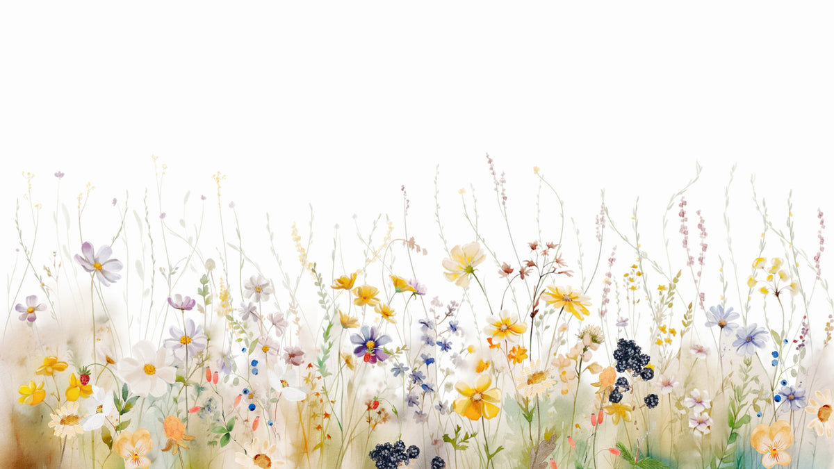 Watercolor Wildflower Meadow 2 Wall Mural in your room