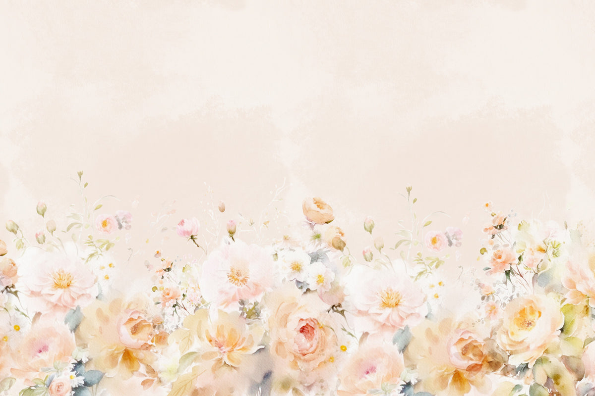 Watercolor Floral Dream Wall Mural in your room — zoomed