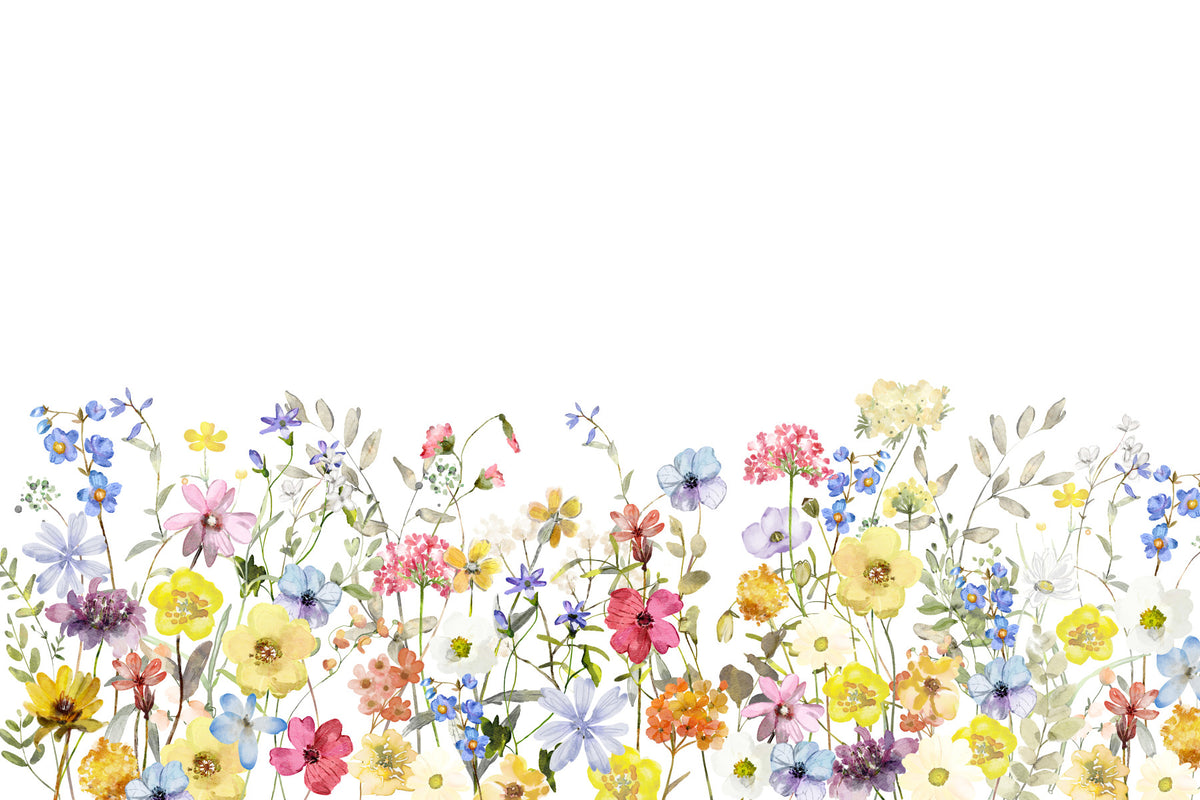 Watercolor Wildflower Meadow 1 Wall Mural in your room