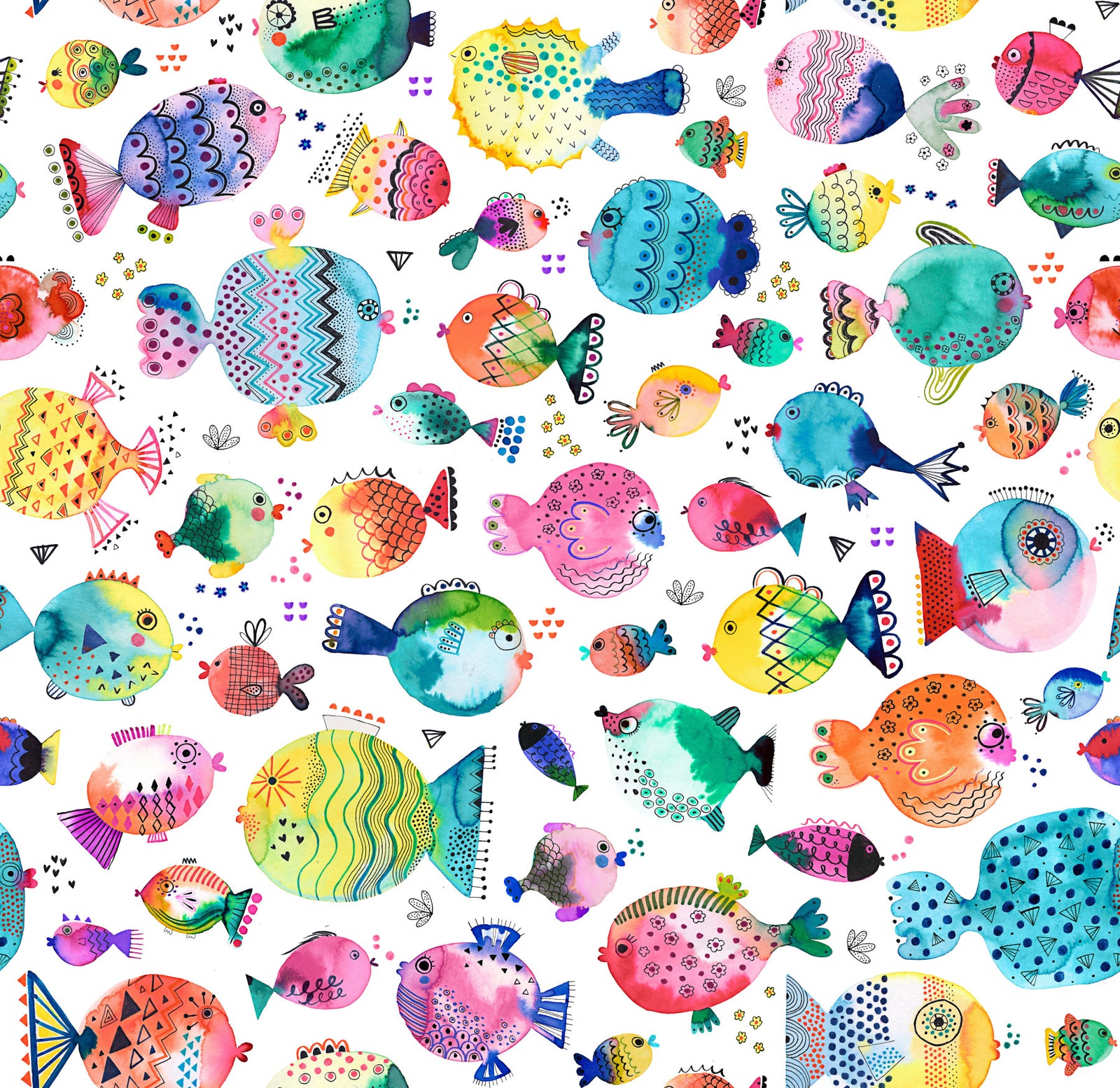 Puffer Fishes Sea Ocean Kids Wallpaper⁠