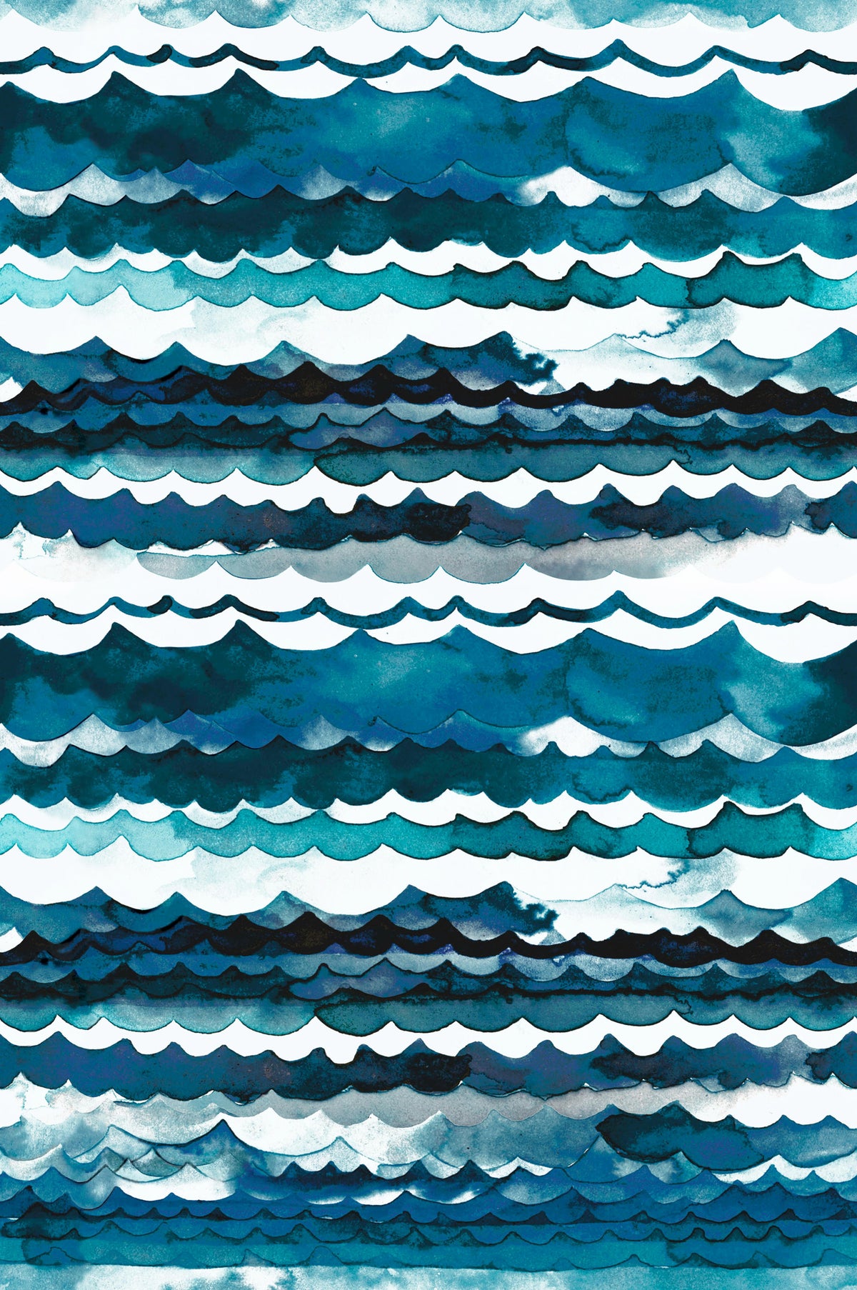 Sea Waves Ocean Blue Wallpaper⁠ in your room — zoomed