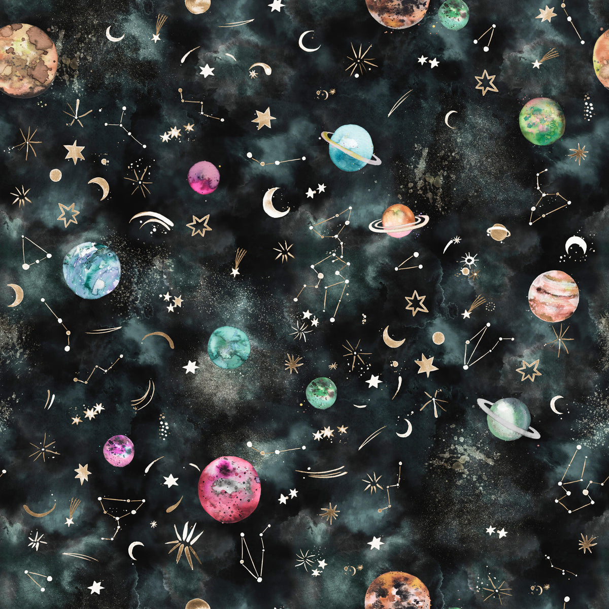 Space Galaxy Astronomy Constelations Planets Blue Wallpaper⁠ in your room