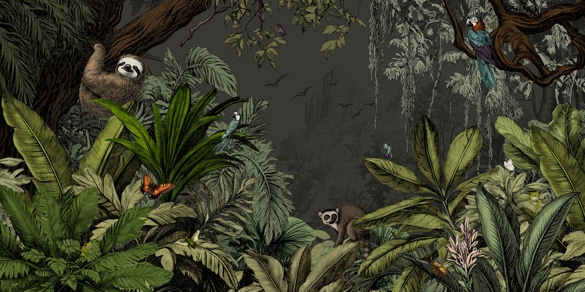Jungle Vista - Night Wall Mural in your room — zoomed