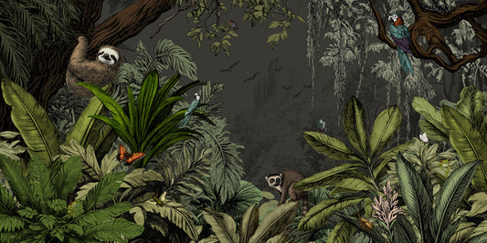 Jungle Vista - Night Wall Mural