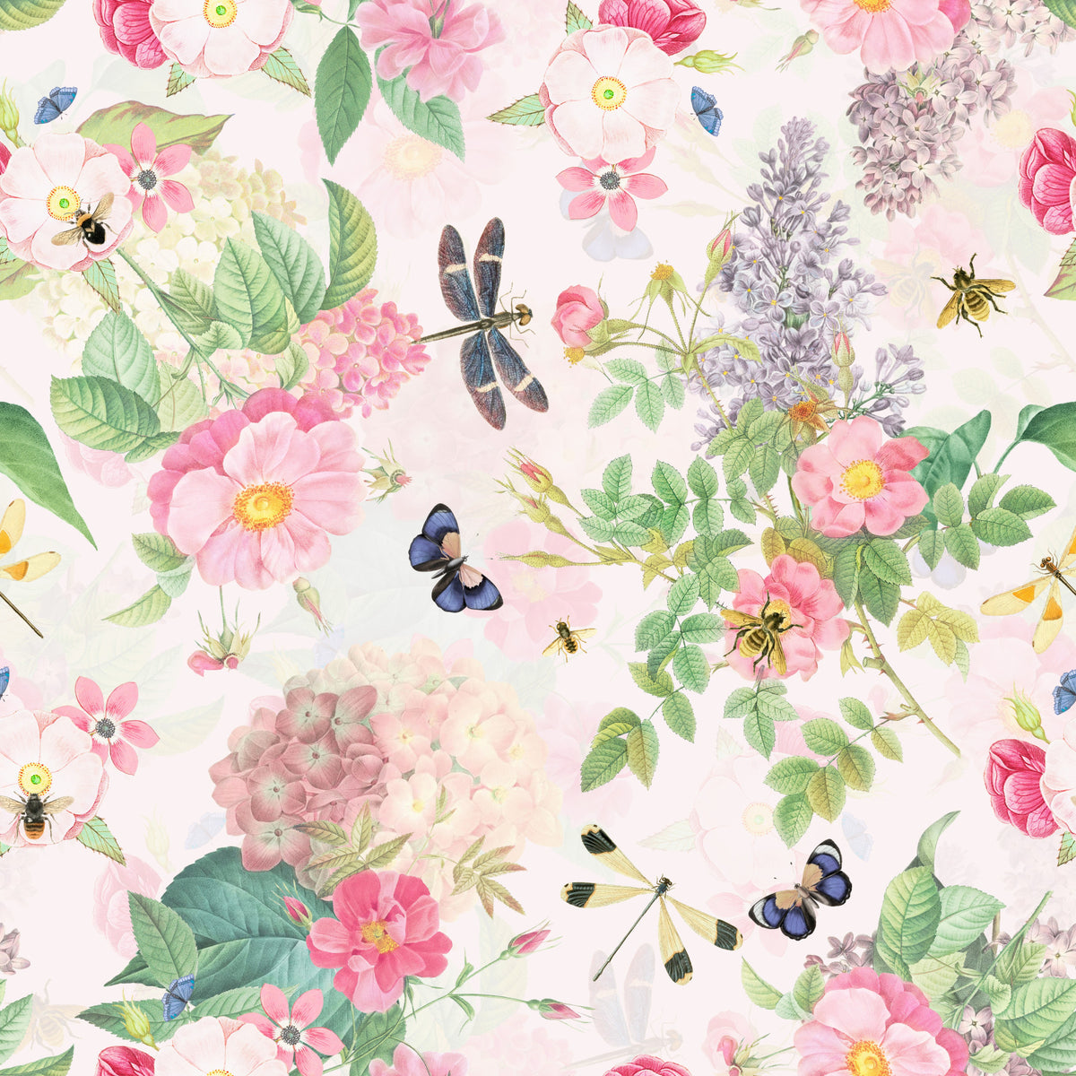 Vintage Rose Garden Wallpaper⁠ in your room — zoomed