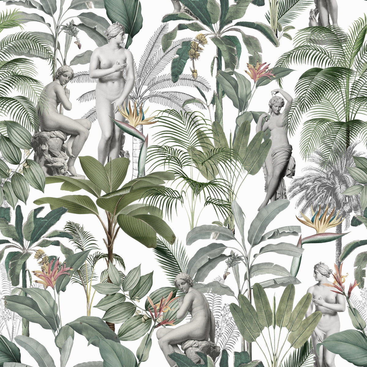 Sculptural Tropics Wallpaper⁠ in your room — zoomed