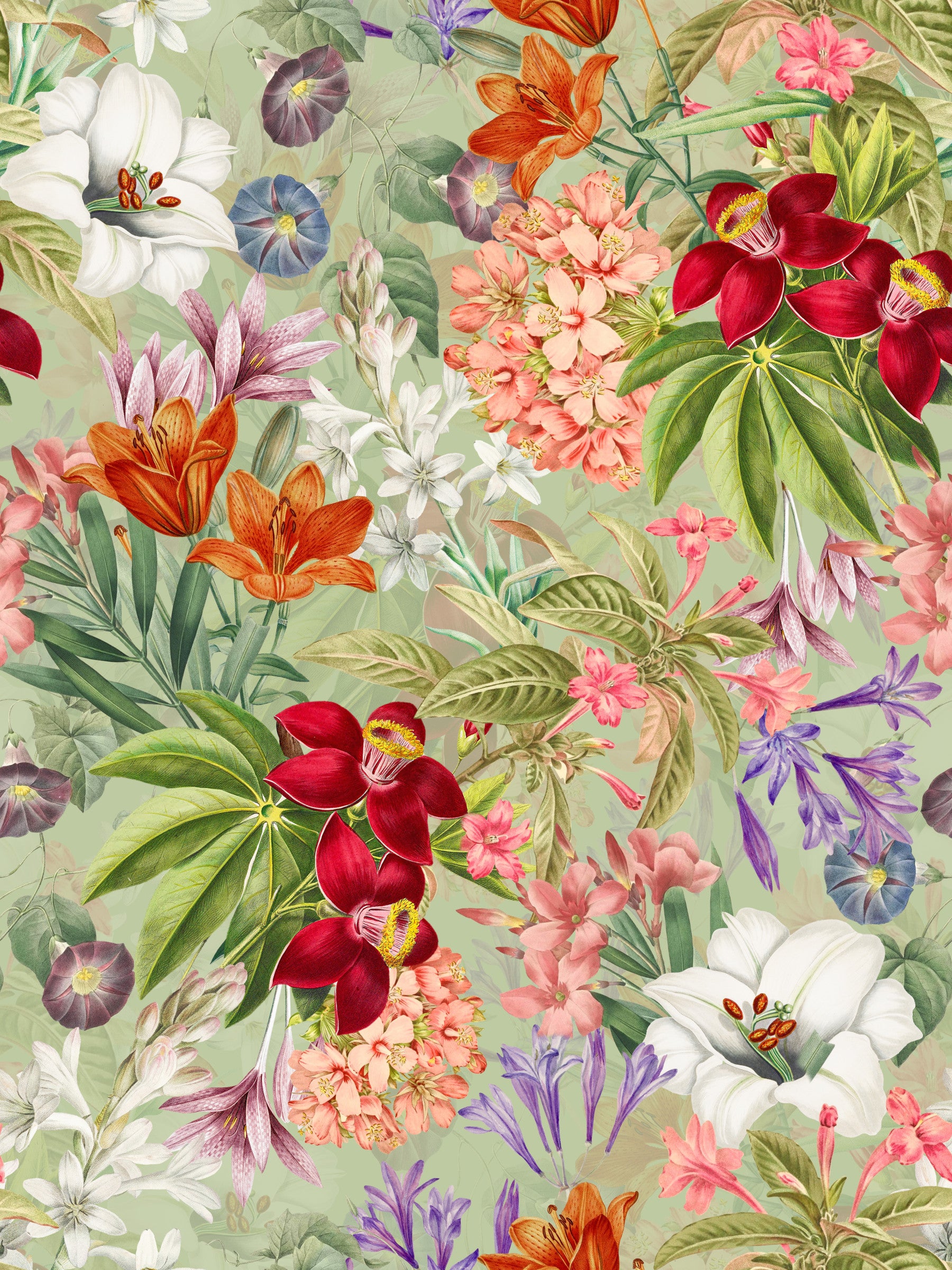 Vintage Botanical Garden 1 Wallpaper⁠ in your room — zoomed