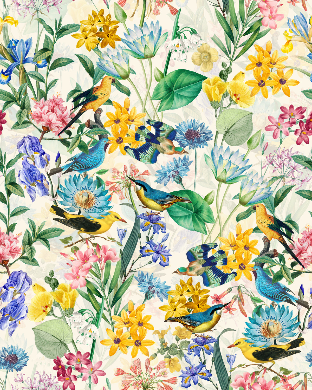 Birds & Blooms Symphony Wallpaper⁠ in your room
