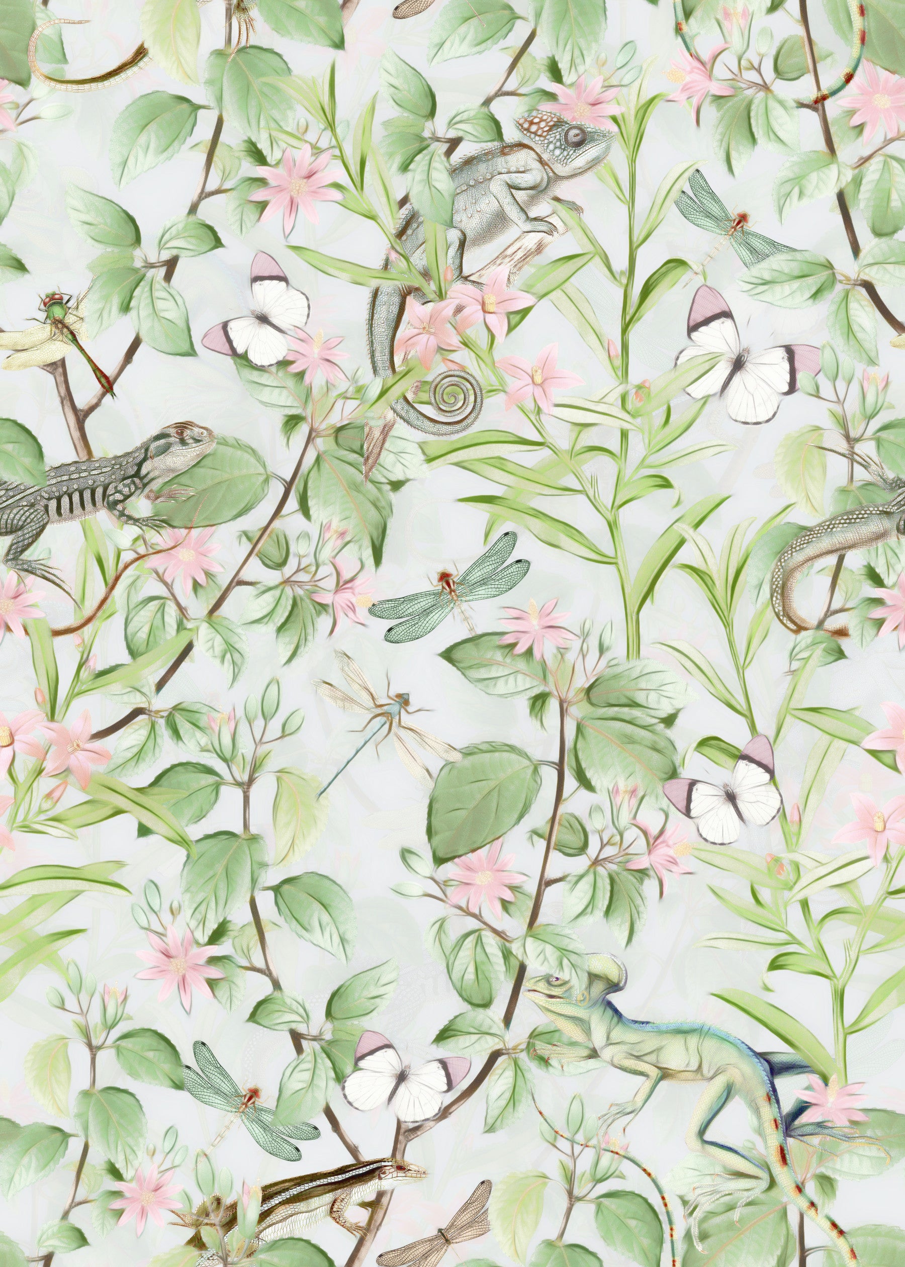 Serene Sanctuary Botanical Dreamscape Wallpaper with lush greenery

