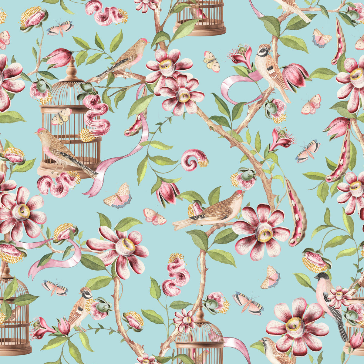 Enchanted Garden Birds Wallpaper⁠