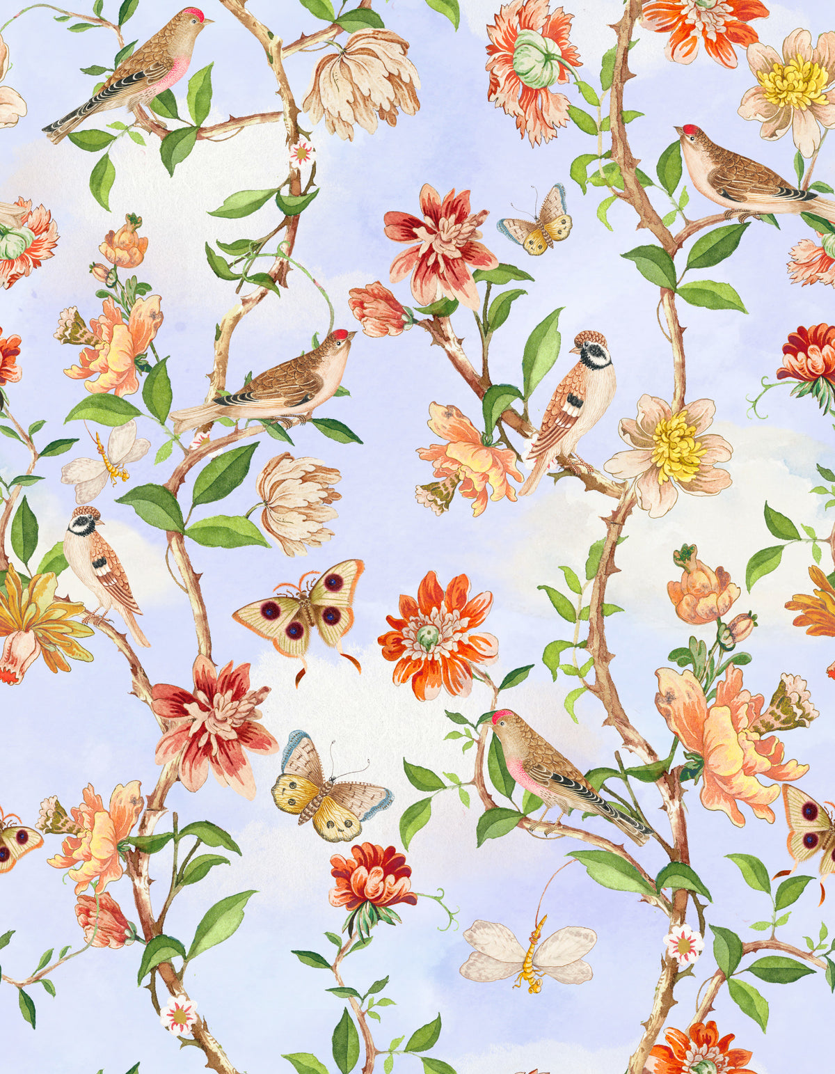 Enchanted Garden Birds 2 Wallpaper⁠ in your room