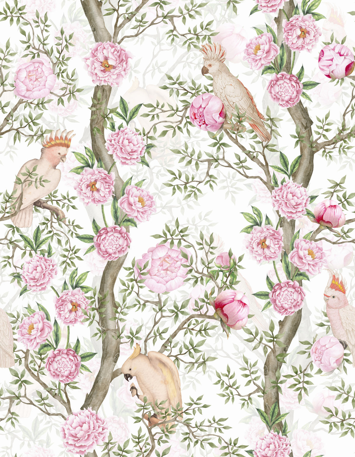 Blush Blossom & Birds Wallpaper⁠