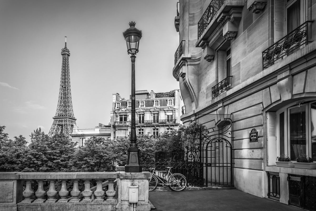 Parisian Charm | monochrome Wall Mural in your room — zoomed