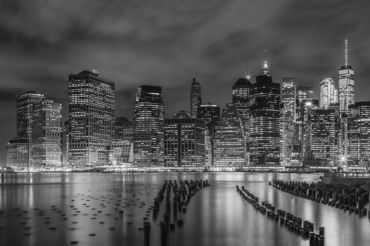 NEW YORK CITY Monochrome Night Impressions Wall Mural