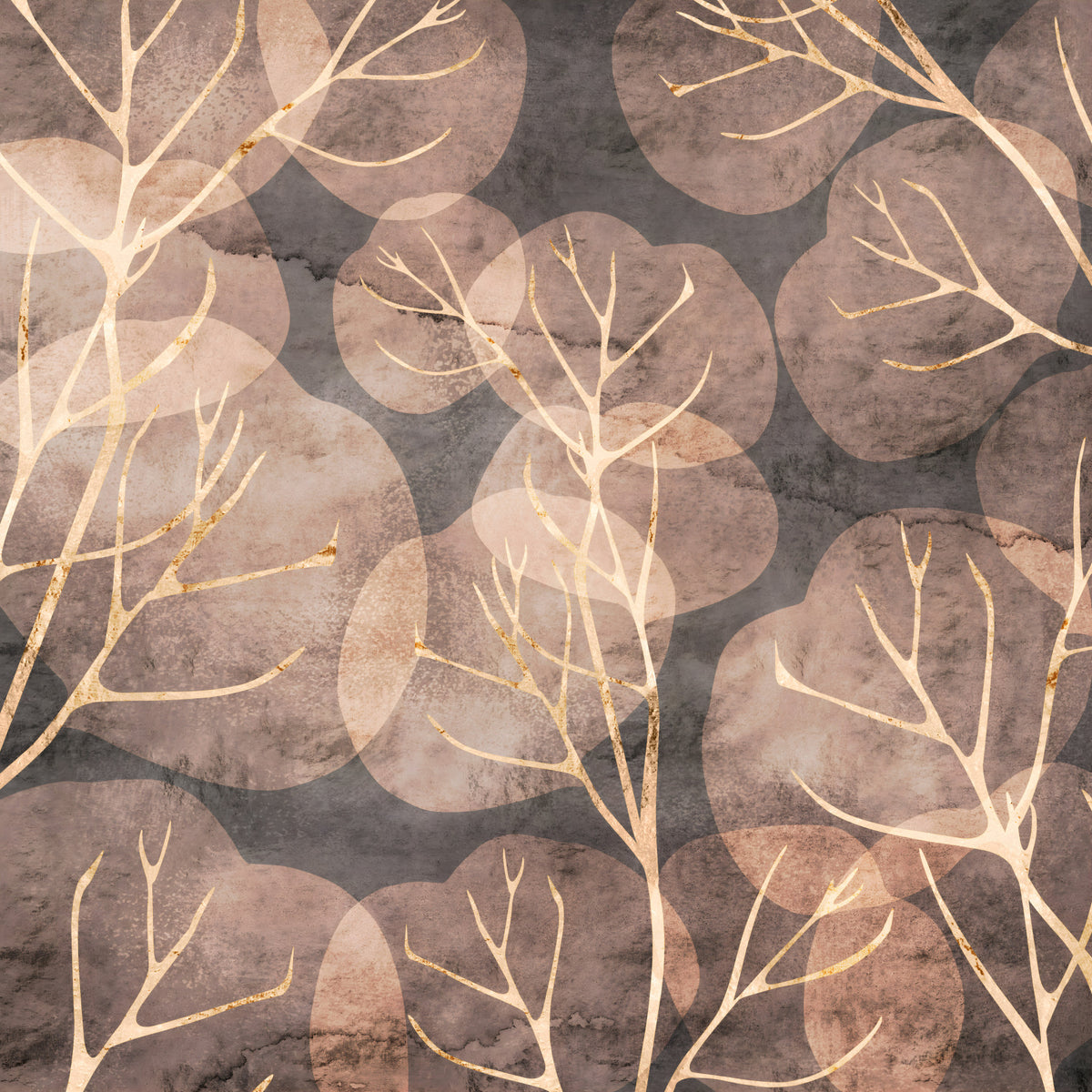 Midwinter Leaf - Sepia Wall Mural in your room