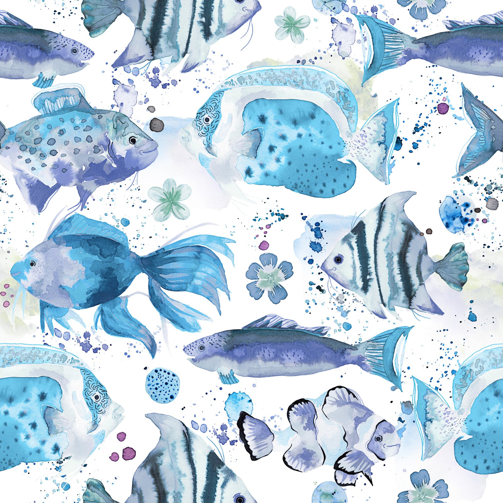 Underwater Fishes Colorful Hawaiian Sea Ocean Blue Wallpaper⁠