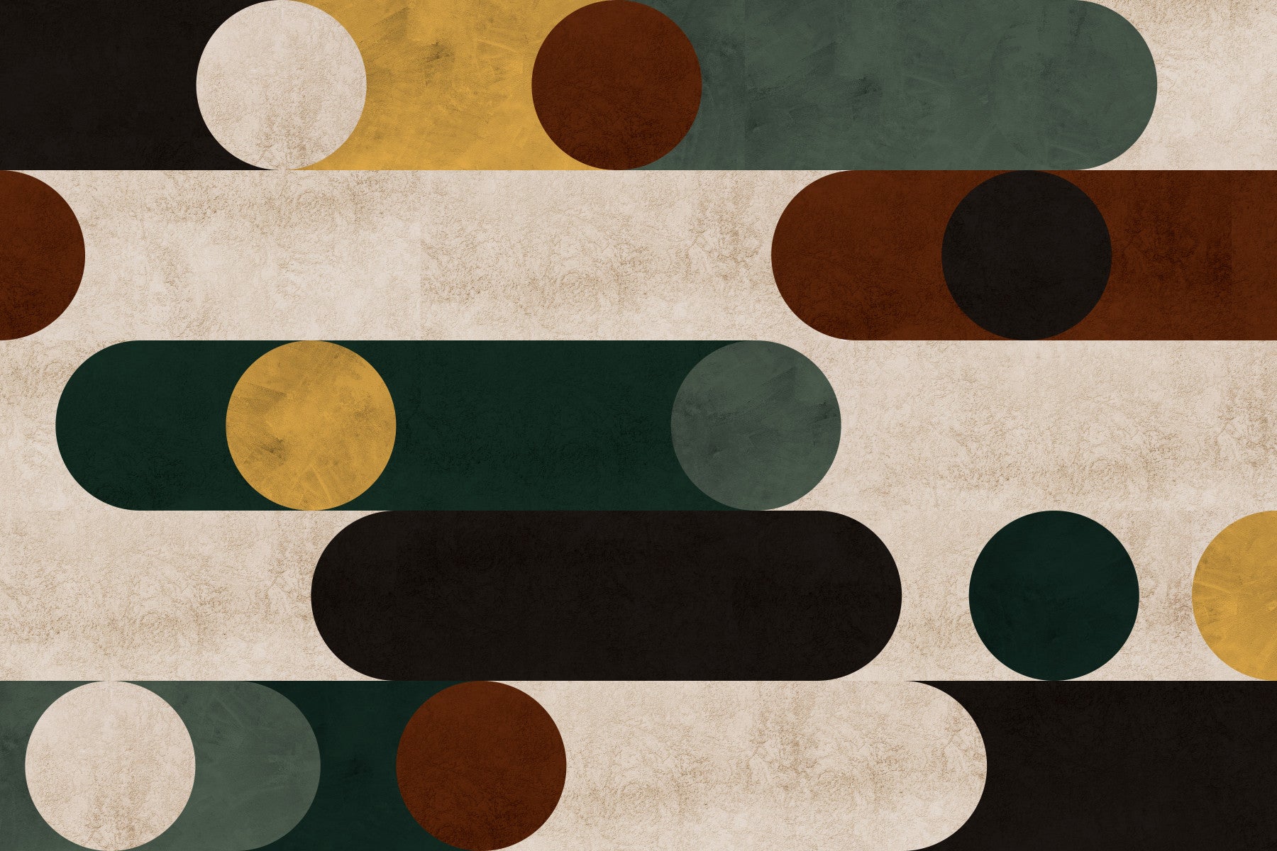 Bold Circle and Lines Wall Mural in your room — zoomed