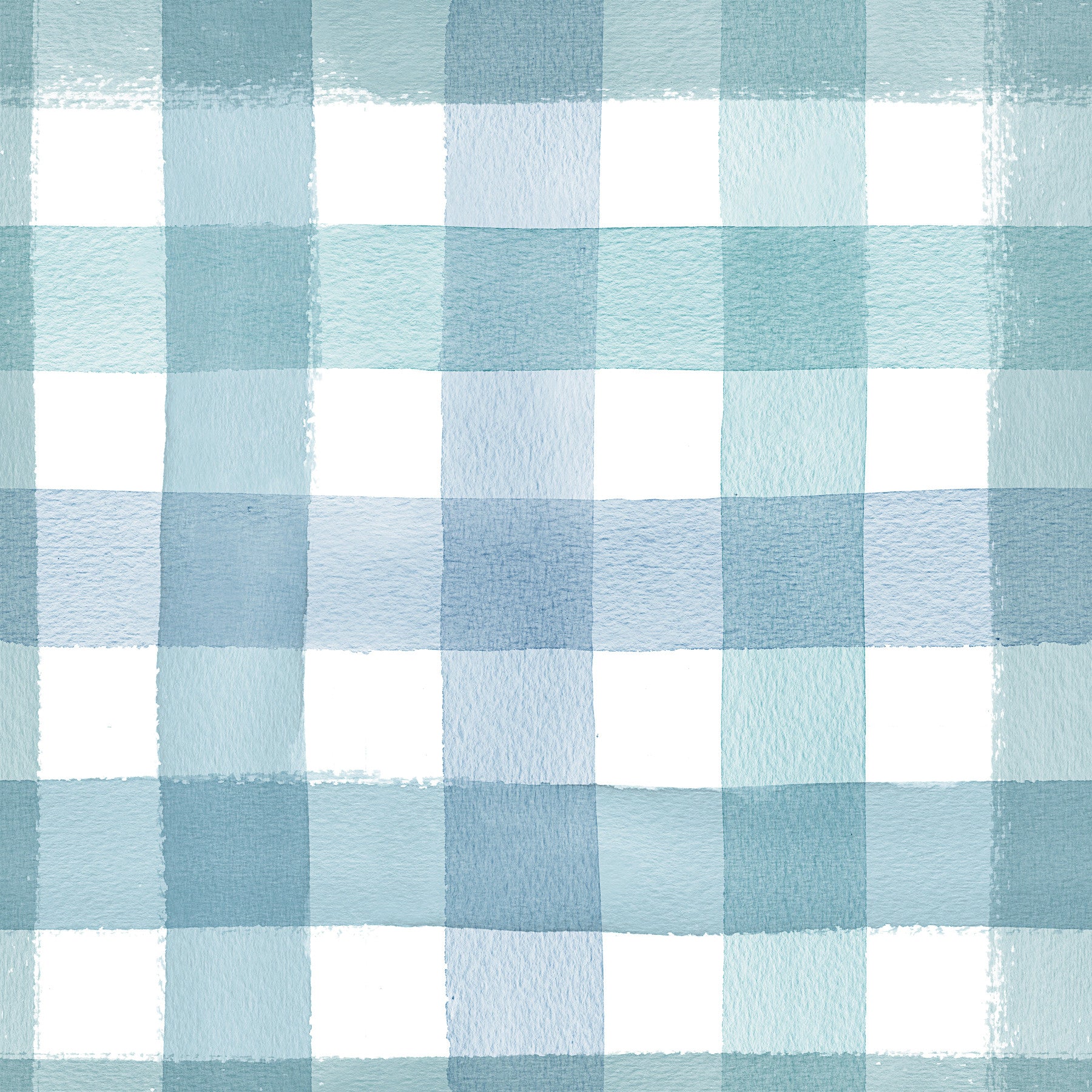 Watercolor Classic Gingham Blue Wallpaper⁠ in your room — zoomed