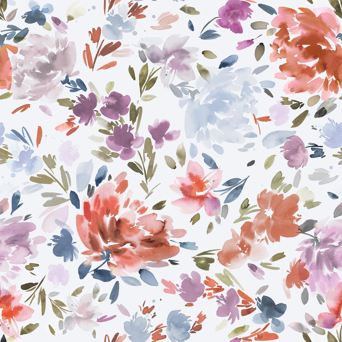 Watercolor Classy Roses Red Blue Wallpaper⁠ in your room — zoomed