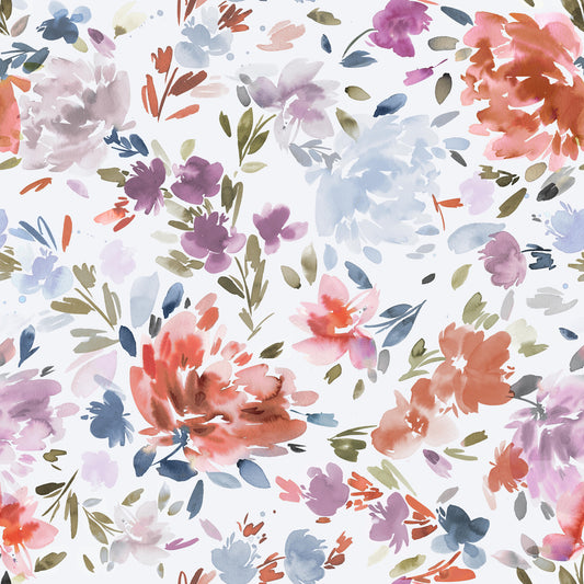 Watercolor Classy Roses Red Blue Wallpaper⁠