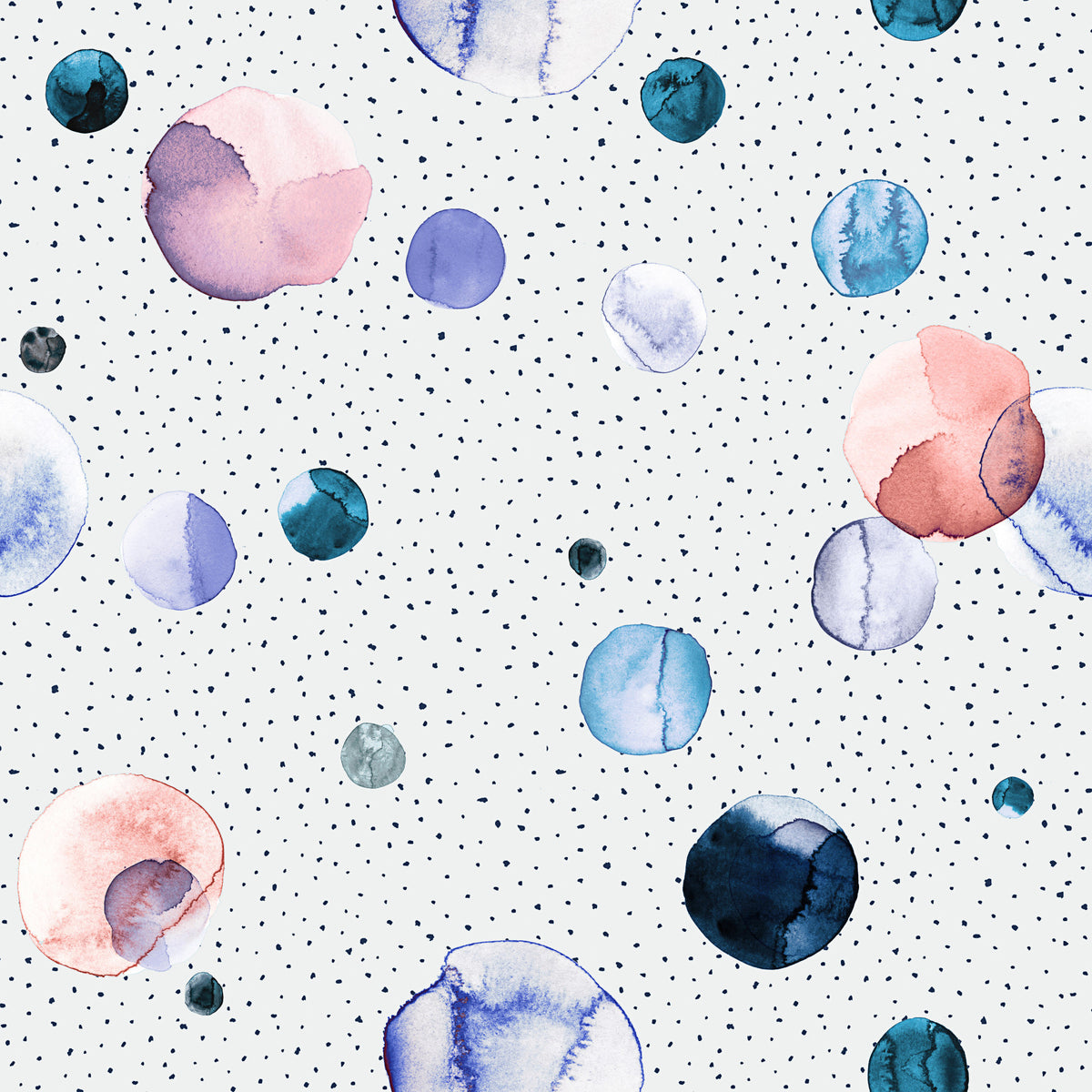 Watercolor Dots Space Speckled Soft Wallpaper⁠ in your room — zoomed