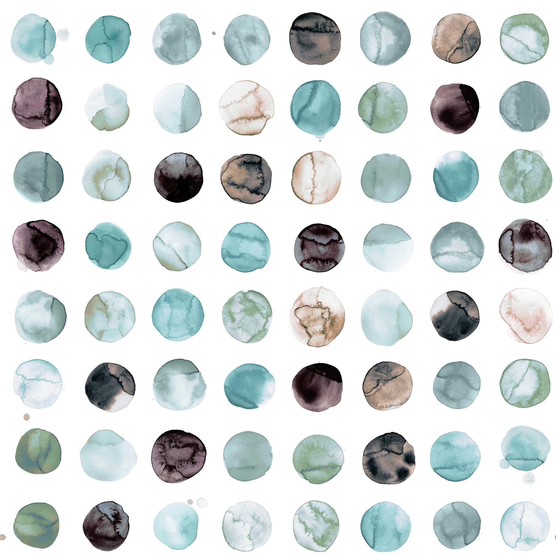 Watercolor Minimal Scandi Dots Aqua Blue Wallpaper⁠