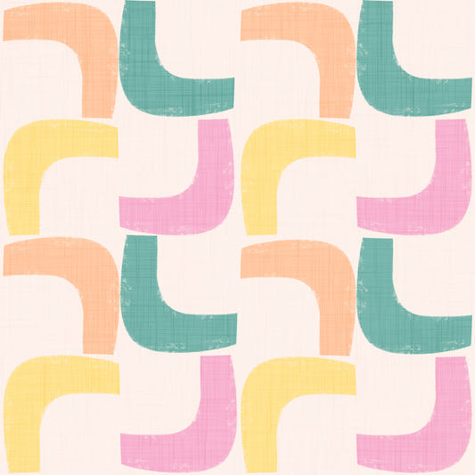Pastel Retro Boomerang - Mid Century Modern Wallpaper⁠