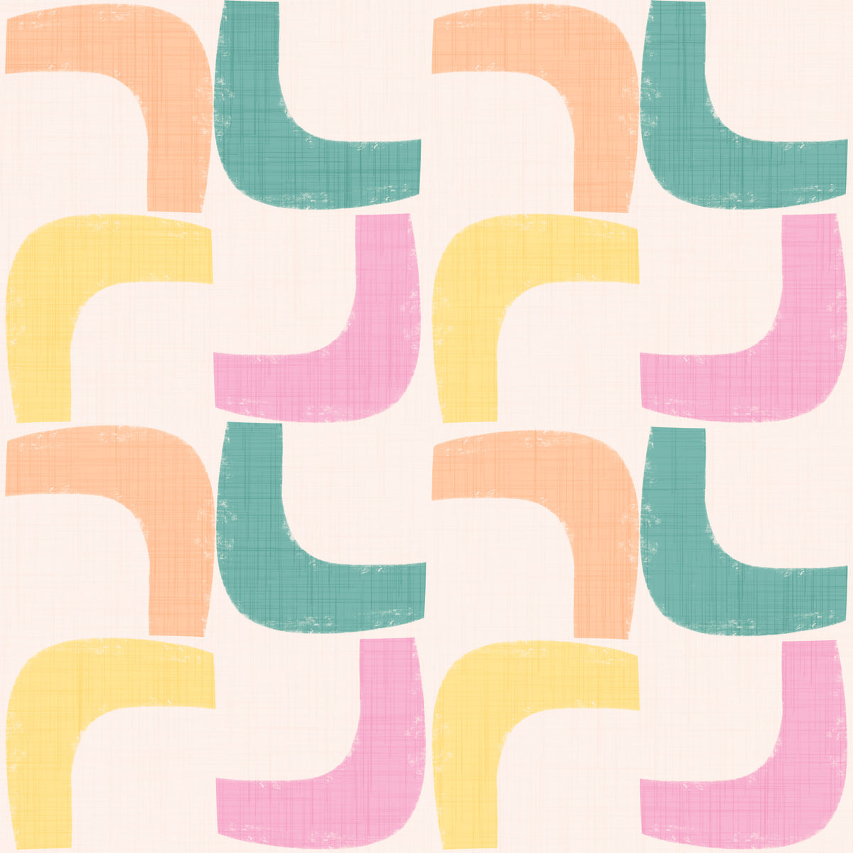 Pastel Retro Boomerang - Mid Century Modern Wallpaper⁠ in your room