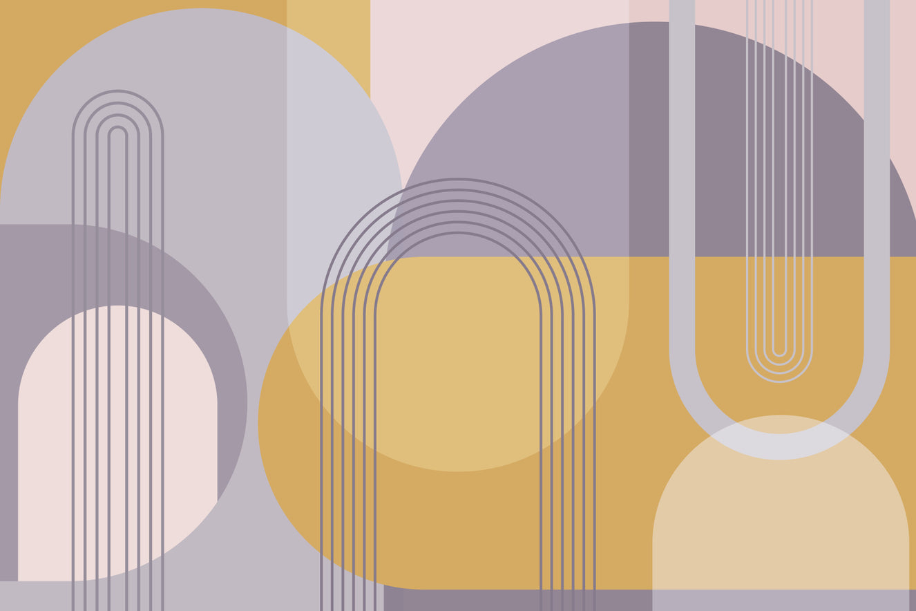 Mid-Century Modern Abstract Wall Mural