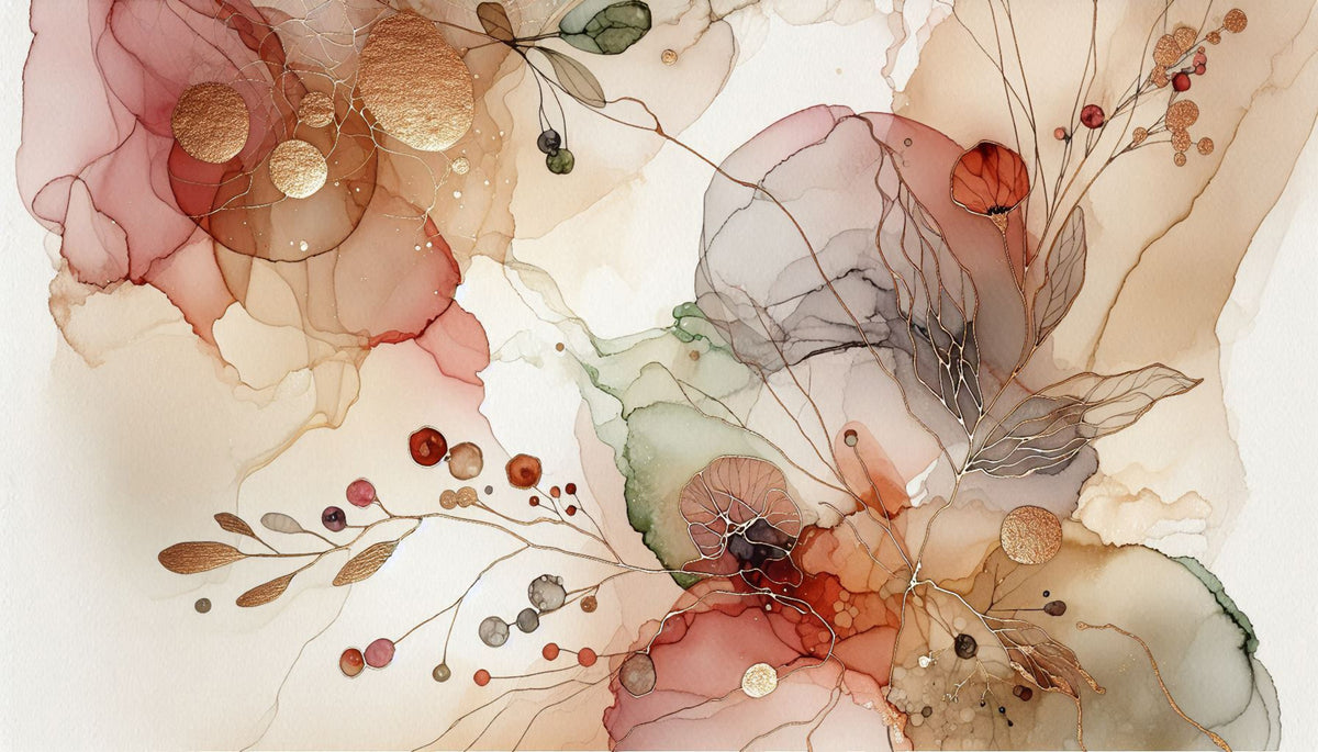 Abstract Botanical Hues Wall Mural in your room