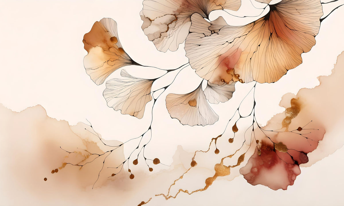 Amber Ginkgo Dreams Wall Mural in your room