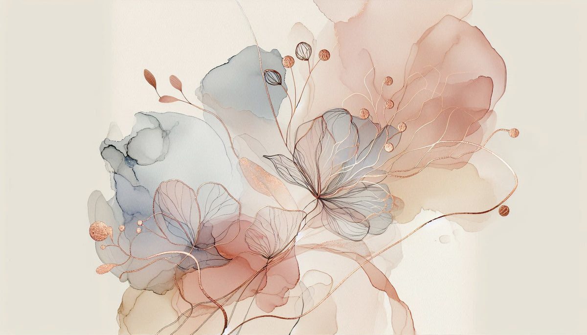 Blush Botanical Dream Wall Mural in your room — zoomed
