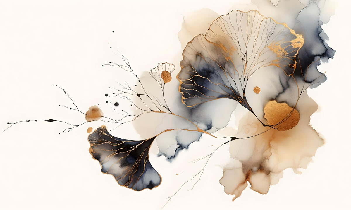 Golden Ginkgo Luxe Wall Mural in your room