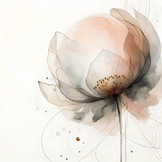 Ink Wash Lotus Dream Wall Mural