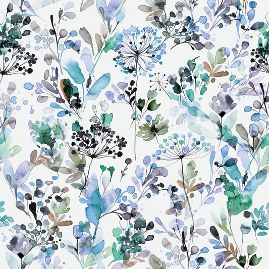 Wild Grasses Blue Wallpaper⁠