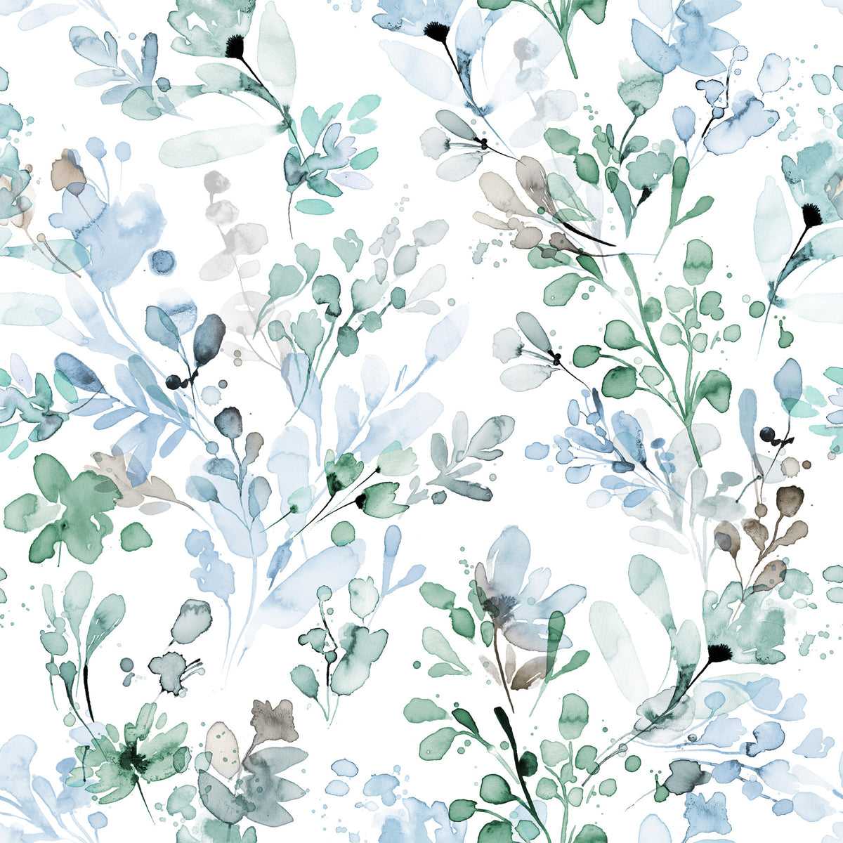 Wild Grasses Botanical Nature Sage Green Wallpaper⁠