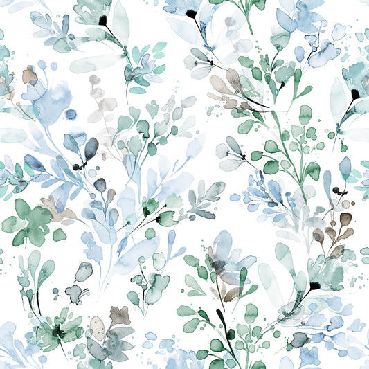 Wild Grasses Botanical Nature Sage Green Wallpaper⁠