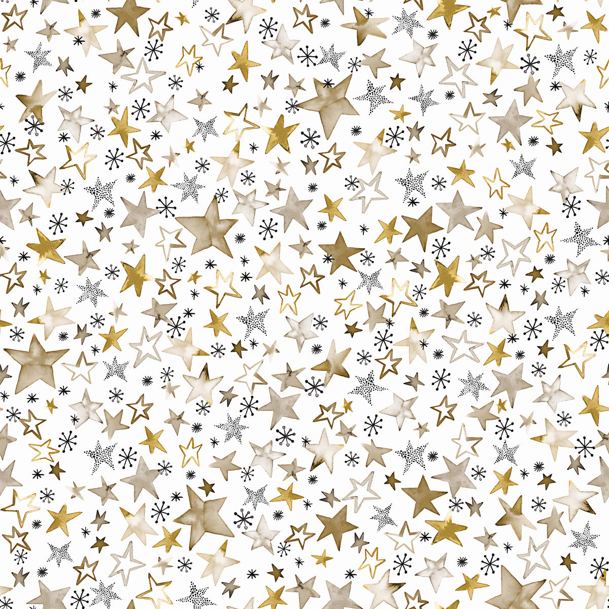 Winter Stars Gold Kids Wallpaper⁠ in your room — zoomed