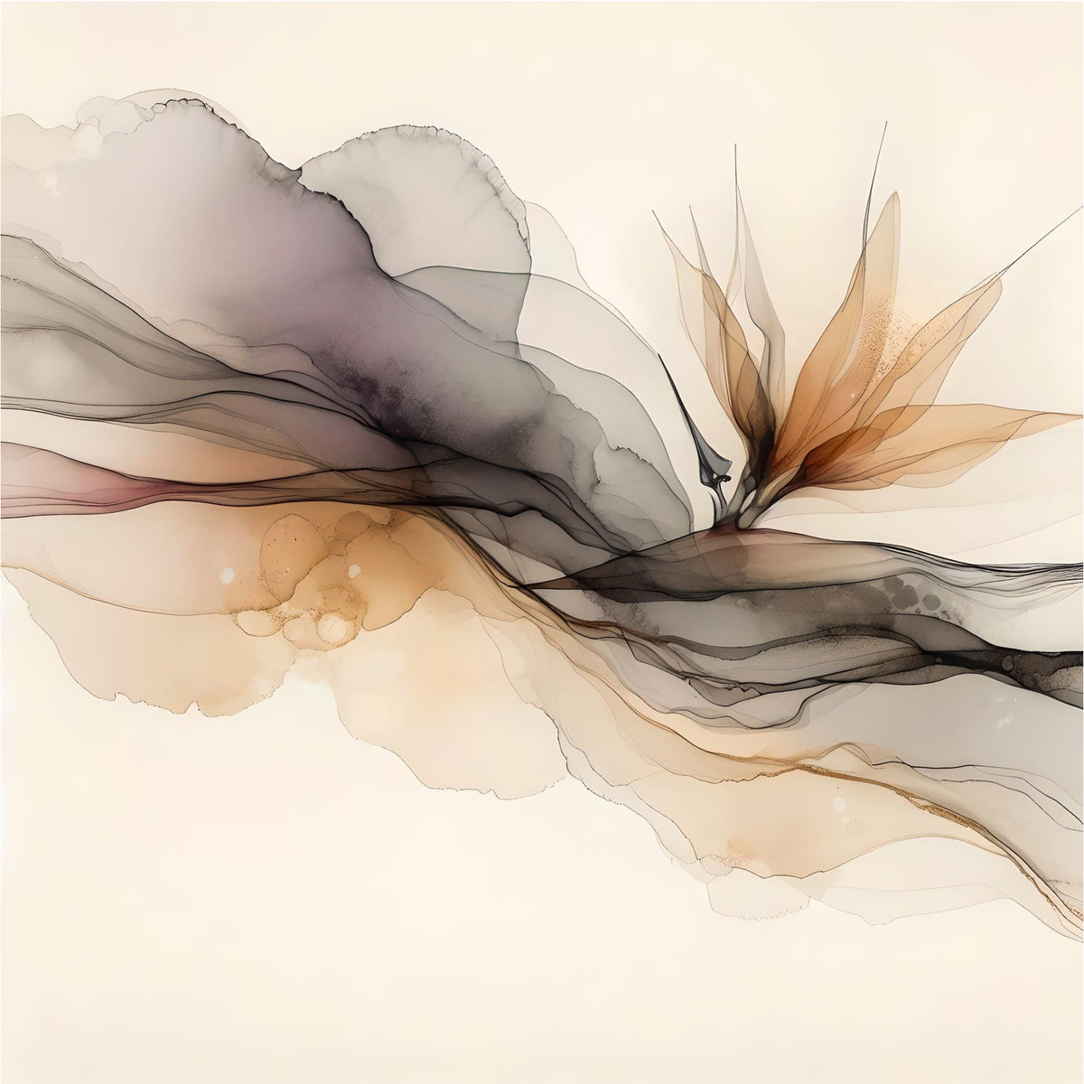 Ethereal Ink Flow Wall Mural in your room