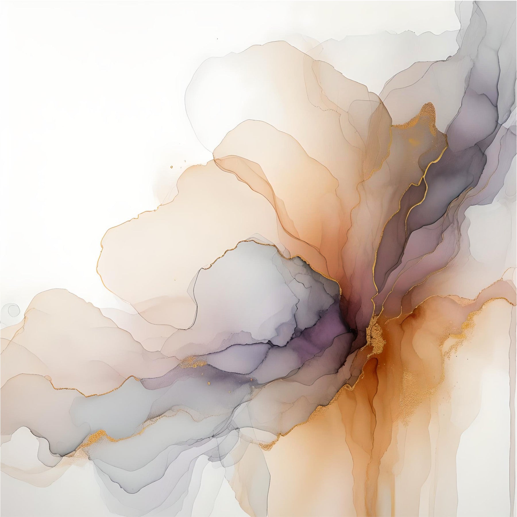 Ethereal Smoke Hues Wall Mural in your room — zoomed