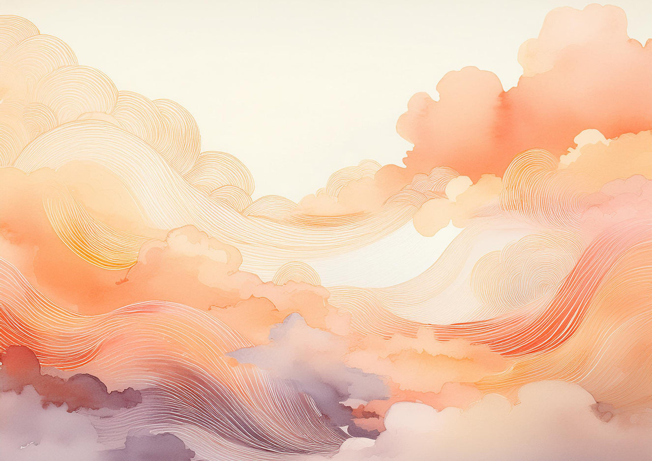 Coral Dream Swirls Wall Mural
