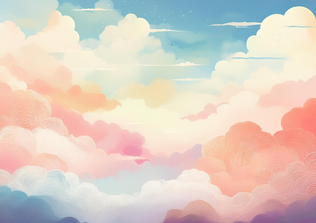 Cotton Candy Clouds Wall Mural