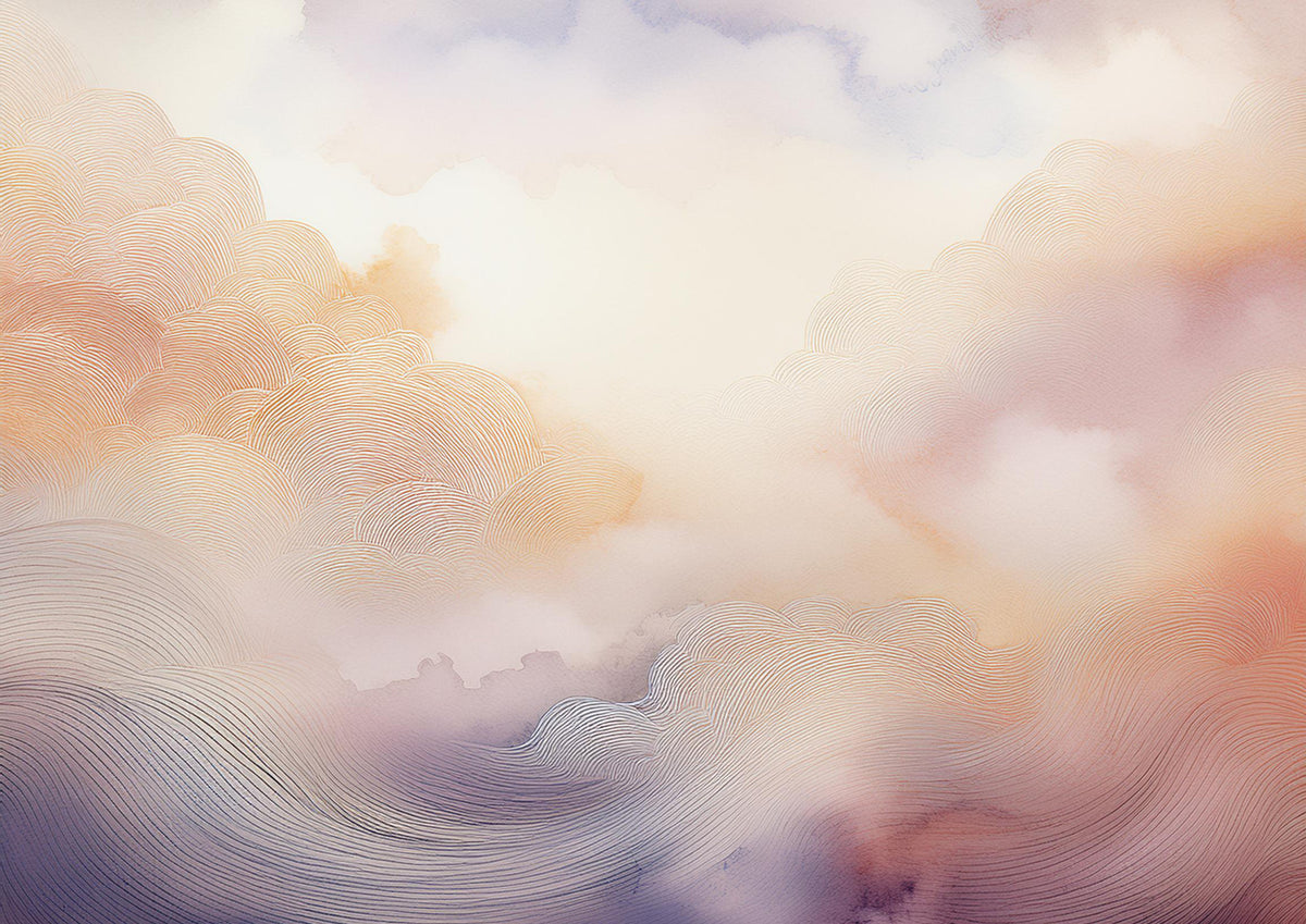 Pastel Cloud Dreamscape Wall Mural in your room — zoomed