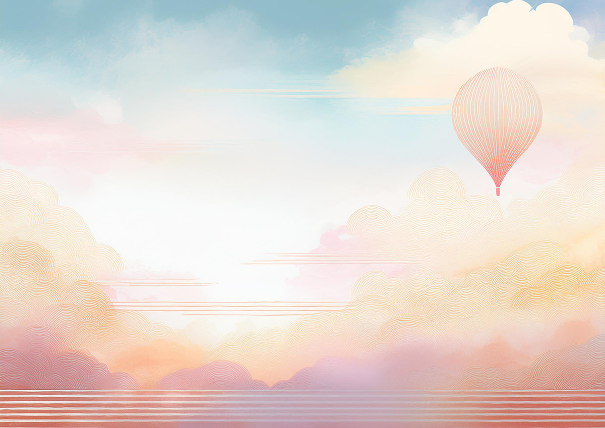 Dreamy Sky Adventure Wall Mural in your room — zoomed